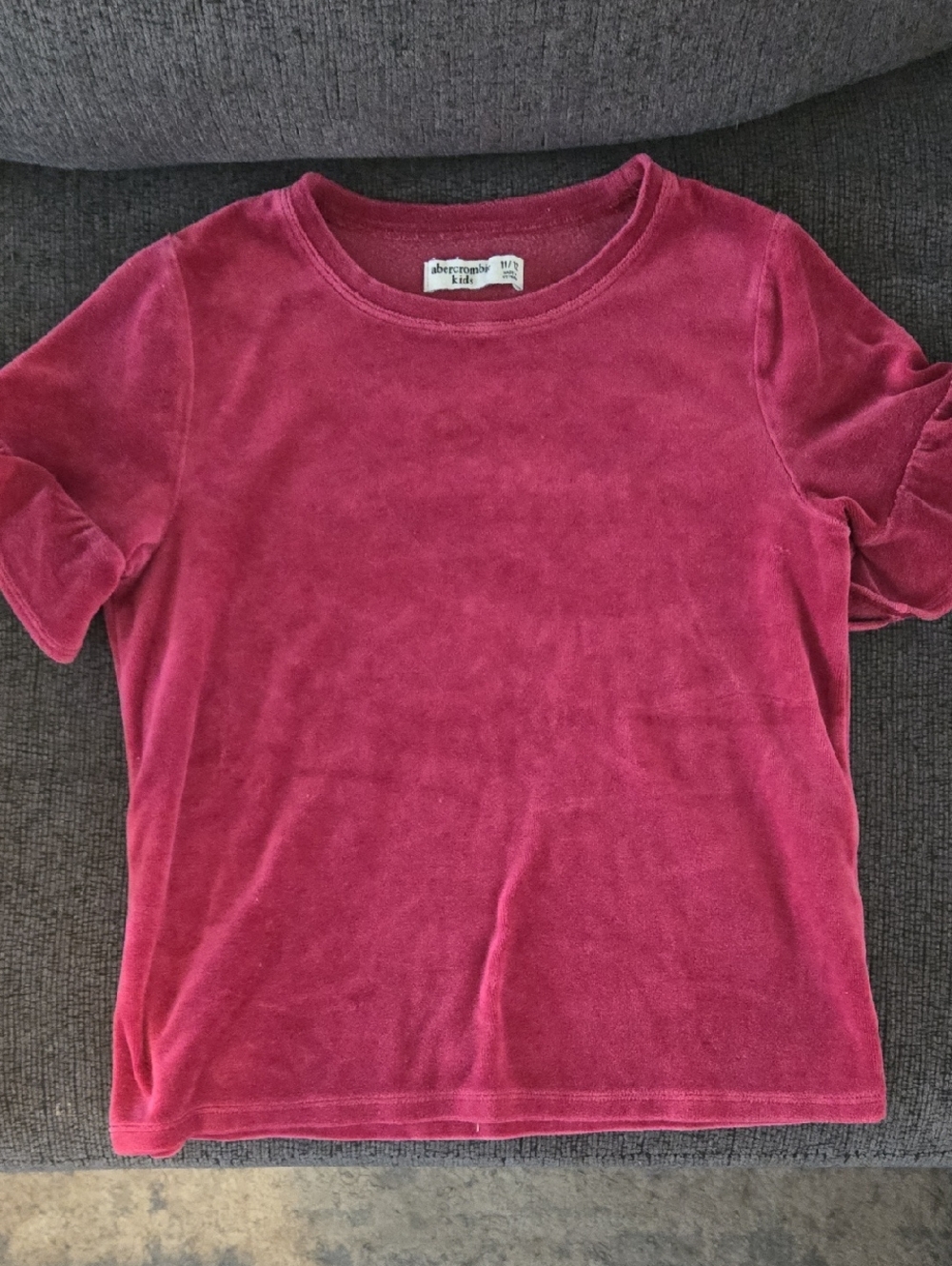 Abercrombie Kids Pink Velvet Short Sleeve Top